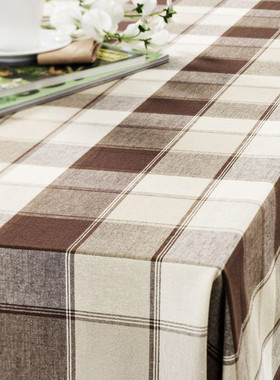 Oeko-Tex欧盟生态纺织品丹麦进口HILLERY全棉桌布褐色印度制造