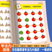 一笔成线专注力全脑思维训练幼儿连线图形训练逻辑思维提升专注力训练3 8岁迷宫大闯关动手动脑左右脑开发幼儿园小班中大班益智