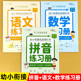 幼小衔接教材全套一日一练幼儿园学前班中大班练习册每日一练拼音拼读语文数学识字幼升小衔接练习册全套入学准备一年级暑假作业