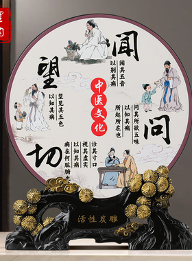 中医文化养生馆药店诊所望闻问切摆件推拿针灸室屏风装饰品送医生