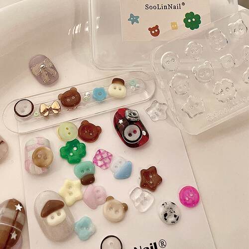 素林美甲DIY纽扣磨具可爱扣子