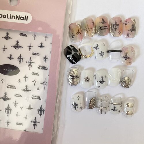 手绘土星小众美甲贴纸SooLinNail