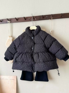 女童棉服冬装2025新款洋气森系夹棉保暖加厚棉衣加绒女宝棉袄外套