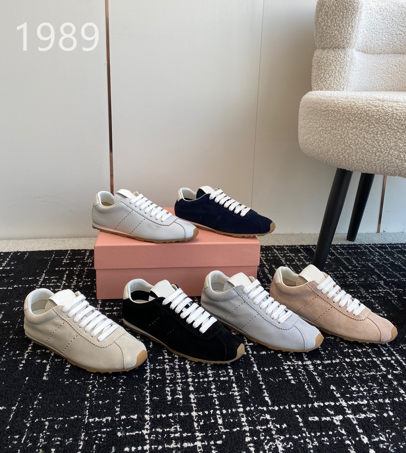 1989欧美复古阿甘德训鞋真皮低帮休闲百搭板鞋小白鞋拼色早春新款