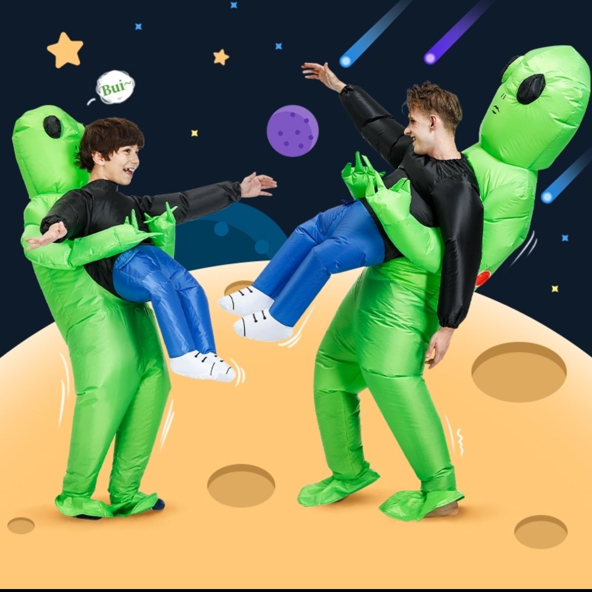 抖音同款外星人充气服外星人抱人搞怪万圣节年会创意玩偶服装