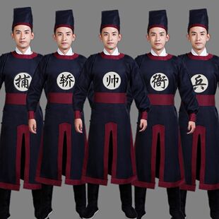热卖明朝衙役服装古装男话剧演出服套装捕快御前侍卫狱卒抬轿轿夫