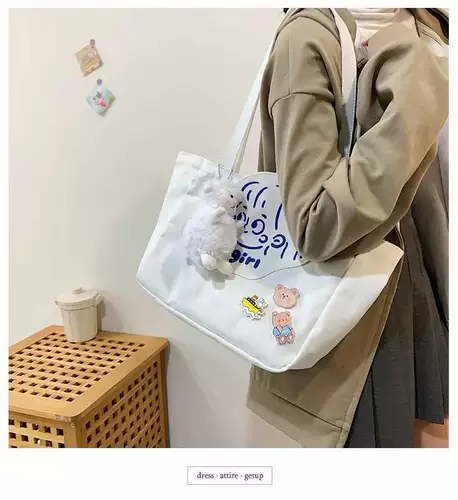 Мультяшная квадратная универсальная милая сумка на одно плечо, подходит для студента, японские и корейские