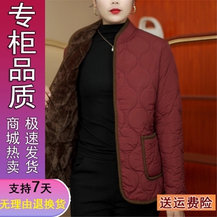 洋气秋冬季 时尚 加绒保暖中老年人女士妈妈棉服 好货棉衣女新款 正品