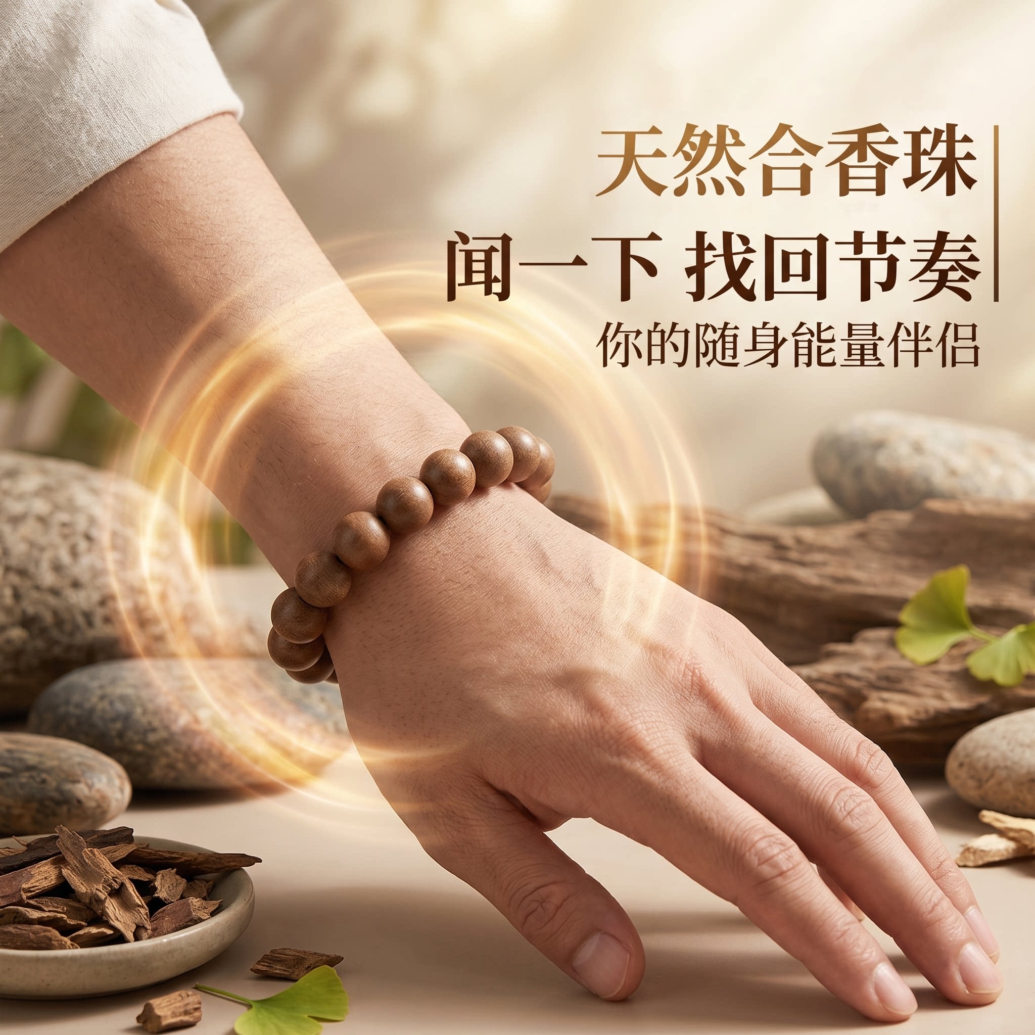 天然药香手串静心辟尘定阳合香珠