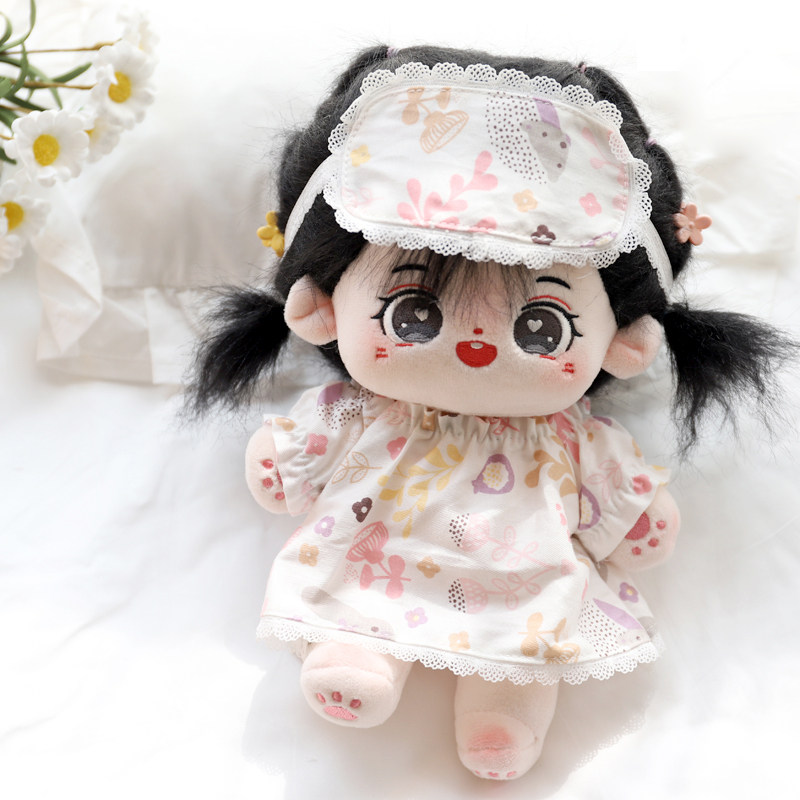 20CM15CM 면인형 수면용 침구이불 5종세트 20CM 연예인인형 잠옷과 아이마스크 세트