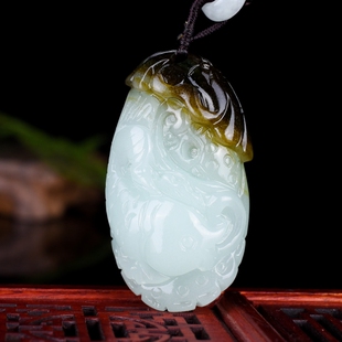 天然新疆和田玉糖料金鱼荷叶挂件吊坠连年有余玉挂件金玉满堂玉坠