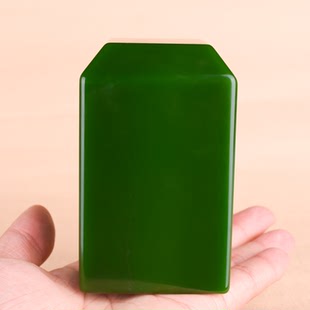 和田玉碧玉印章玉石印章料书画章藏书篆刻收藏章手把件小摆件