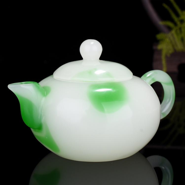 和田玉壶把件茶壶酒壶手把件天然和田青花玉摆件手玩件风水摆件