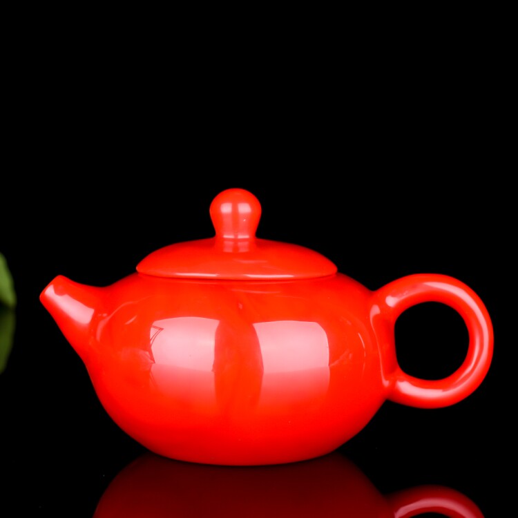 天然和田玉红玉酒壶摆件手把件金丝玉茶壶玉摆件立体把玩件把把壶