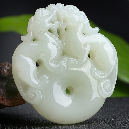 和田玉貔貅平安扣吊坠