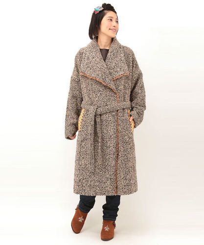 复古民族风森系文艺长款风衣外套