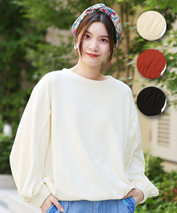 新titicaca民族风针织棉圆领宽松女款长袖T恤