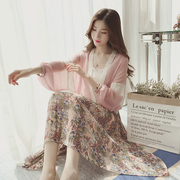 2017新款钩花镂空蕾丝透视性感雪纺衫女短款宽松蝙蝠袖防晒<span class=H>外套</span>潮