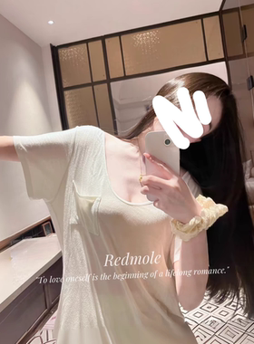白开水穿搭～软糯白纯棉莫代尔超宽松大T恤短袖慵懒上衣女春夏