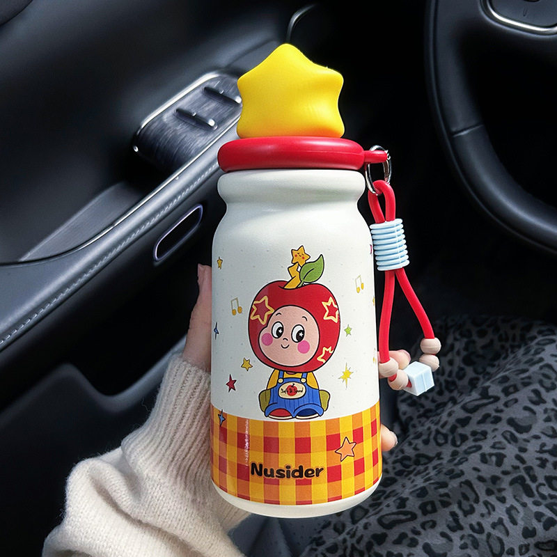 英国Nextkiss星星人多巴胺保温杯陶瓷内胆吸管杯茶水分离高端水杯