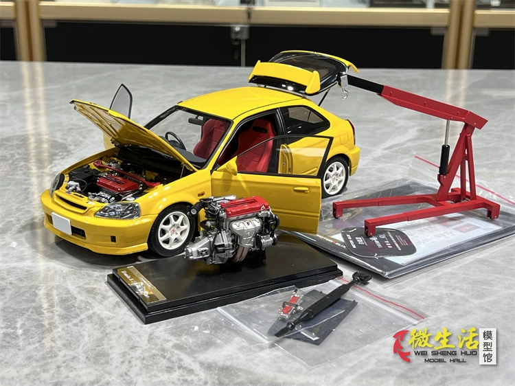 Spot MH 1:18 Honda Civic Type R EK9 с двигателем сплав полная модель автомобиля