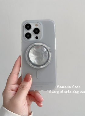 BananaCase高级感ins简约磨砂银灰色磁吸壳适用16promax苹果14pro手机壳iPhone17新款15羽纱半圆支架13保护套