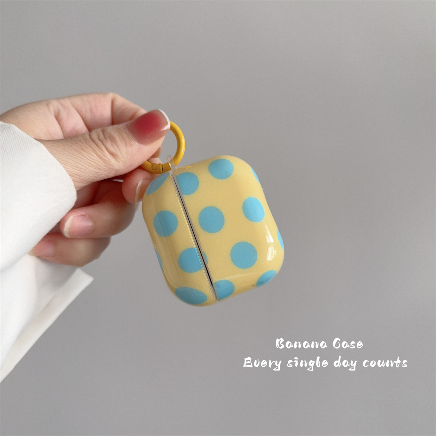 韩国ins黄底蓝波点AirPods耳机套