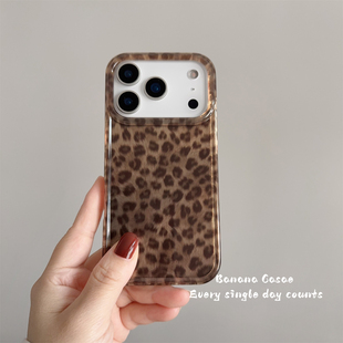 BananaCase秋冬ins复古气质棕色豹纹锡纸纹适用iPhone17promax苹果16pro手机壳17光面15pro新款 14pro保护套13
