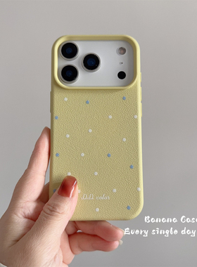 BananaCase韩国ins姜黄色蓝白波点适用iPhone16苹果17promax手机壳air防摔15promax新款14pro简约13软壳16pro