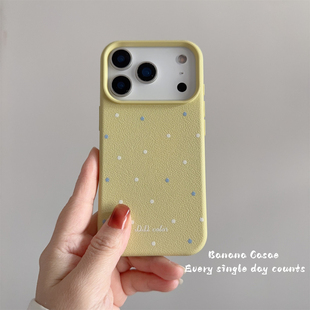 BananaCase韩国ins姜黄色蓝白波点适用iPhone16苹果17promax手机壳air防摔15promax新款 14pro简约13软壳16pro