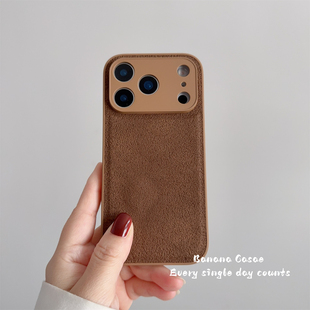 BananaCase高级感秋冬棕色水泥纹适用iPhone17promax苹果15pro手机壳iPhone16全包14pro新款13防摔保护套17硬