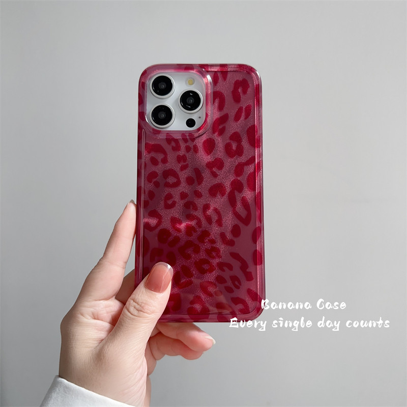 高级感复古小众ins辣妹安可拉红豹纹适用iPhone15苹果17promax手机壳16pro新款个性14/15pro防摔保护套13硬壳