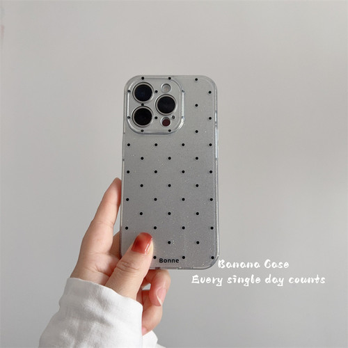 韩国ins高级感银色闪粉波点软壳