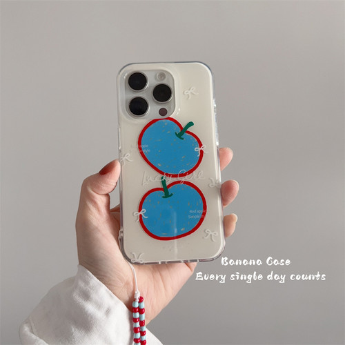 韩国ins奶油白蝴蝶结苹果手机壳