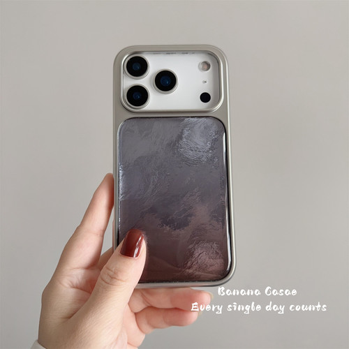 高级感气质灰粽渐变锡纸纹手机壳