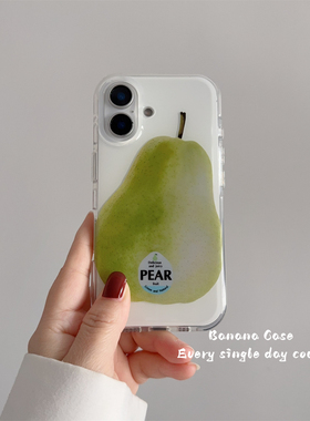 BananaCase韩国ins小众简约雪梨插画适用iPhone17promax苹果15pro手机壳13新款14pro防摔16pro全包防摔保护套