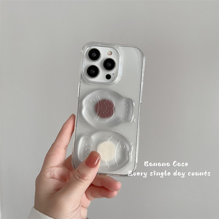 韩国ins小众透明滴胶可爱立体夹心鲷鱼烧适用iPhone16pro苹果15promax手机壳14pro创意13pro边防摔12保护套软