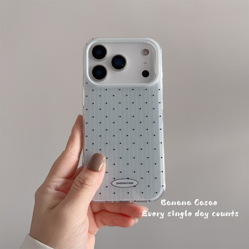 韩国ins小众清新浅蓝色波点硬壳