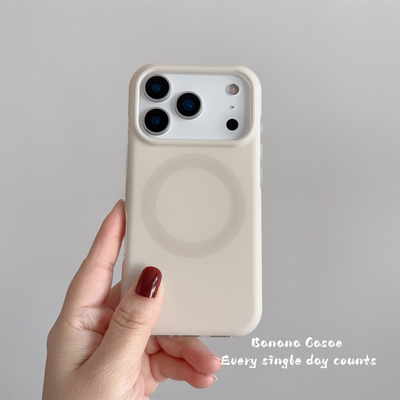 韩国ins珍珠白磨砂磁吸17手机壳