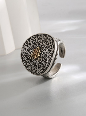 复古做旧戒指女ins小众设计感高级轻奢气质百搭食指戒