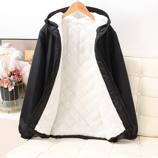 外套女春秋季 夹克宽松风衣定制LOGO连帽加绒加棉厚上衣 2025年新款