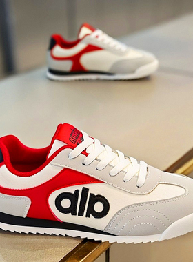 阿甘鞋男秋冬2025新款潮牌高级感ALD字母小白板鞋百搭赛车德训鞋