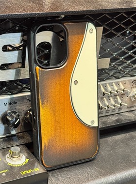 fender芬达电吉他实木定制吉他摇滚手机壳硝基漆喷漆relic复古做旧摇滚风苹果iphone全系全包防摔壳