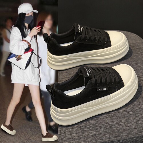 系带内增高休闲鞋女鞋小个子百搭