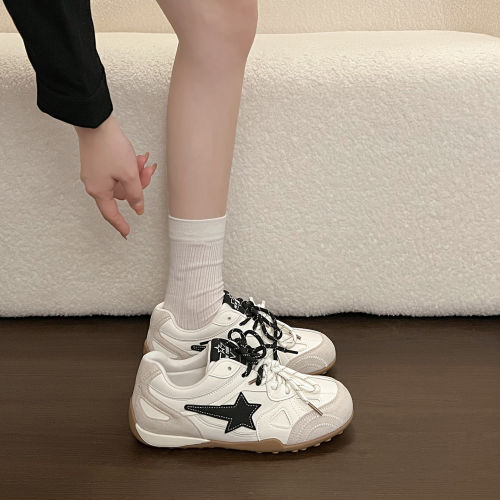 休闲运动鞋轻便拼色系带女鞋