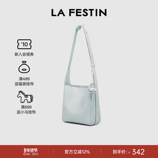 拉菲斯汀头层牛皮菜篮子包包2026新款小众真皮斜挎女包通勤水桶包