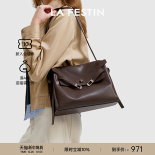 拉菲斯汀植鞣皮抱抱包包女2025新款 大容量托特包腋下邮差包凯莉包