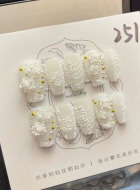 纯手工穿戴甲光疗美甲