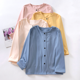 睡衣上装 上衣简约休闲纯色开衫 家居服 秋冬女士单件家居长袖 25新款