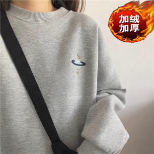 2025春秋加绒加厚新款 保暖哺乳上衣宽松显瘦产后外出月子服喂奶衣